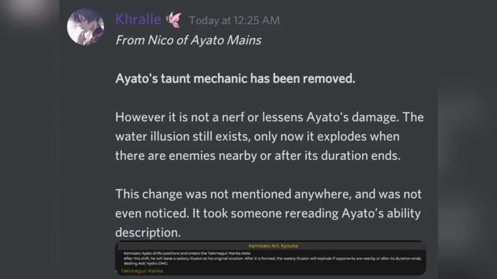 Genshin Impact Leaks Reveal Changes In Ayatos Elemental Skill