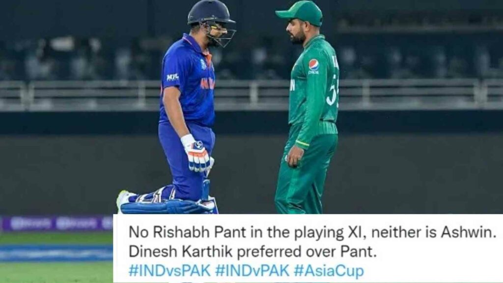 IND Vs PAK 2022 No Rishabh Pant Twitter Goes Crazy As India