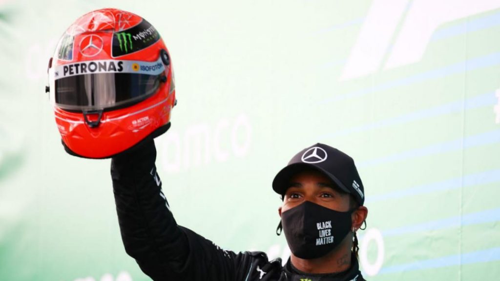 F1 Lewis Hamilton Gifted Michael Schumacher S Helmet After Tying Win Record Firstsportz