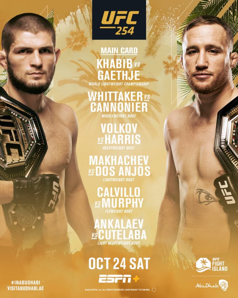 Ufc 254 Fight Card Start Time Online Results When And Where To Watch Khabib Vs Gaethje Firstsportz