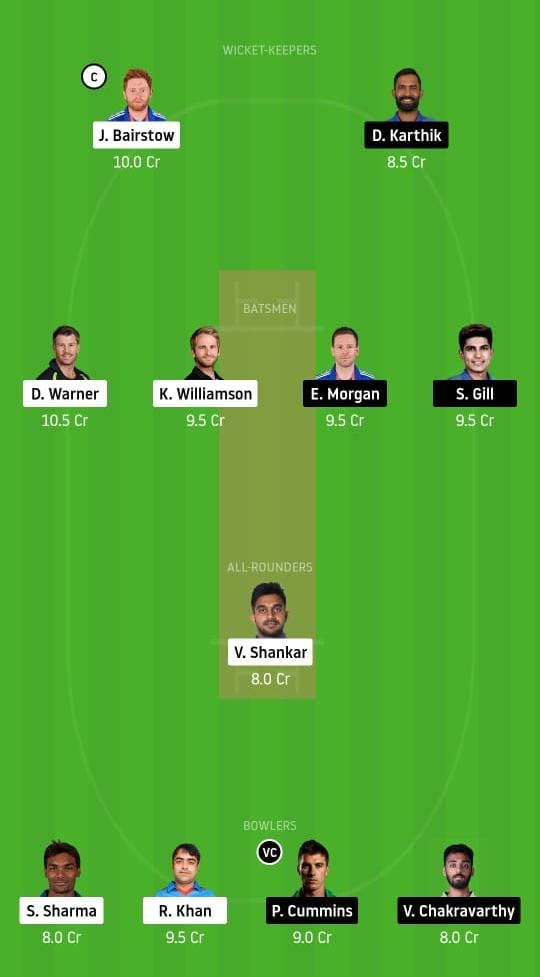 SRH vs KKR dream11