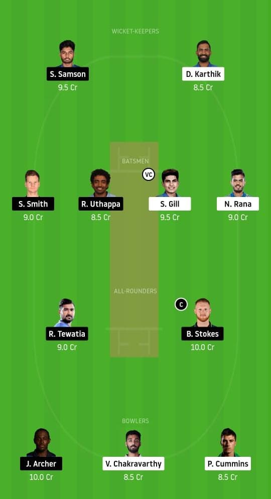 KKR vs RR Dream11