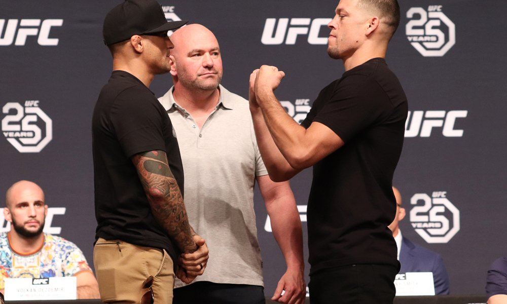 Rebellious Nate Diaz and Dana White trade blows over the 165 pound ...