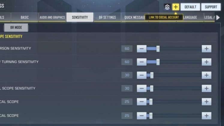 call of duty mobile gyroscope sensitivity