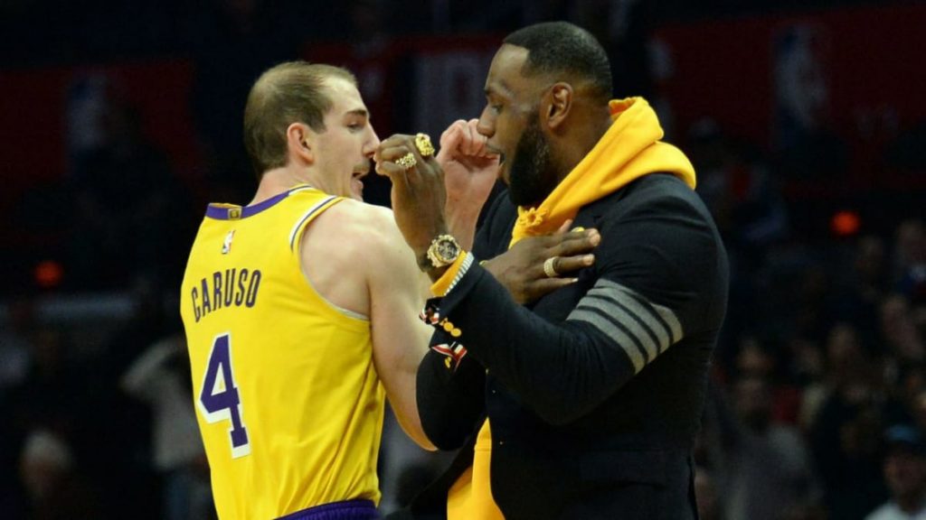 Alex Caruso and LeBron James