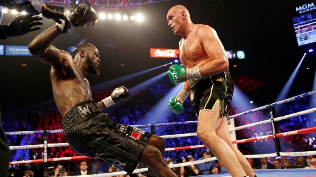 Deontay Wilder being knocked out by Tyson Fury