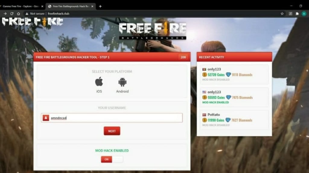 free fire battlegrounds hack tool