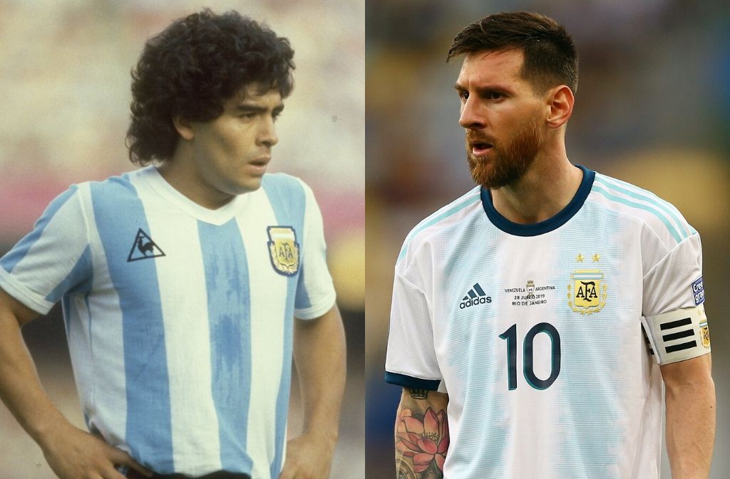 Diego Maradona and Lionel Messi