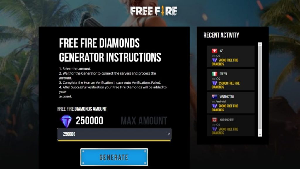 How to hack 100000 Free Fire Diamonds for February 2021, Here is the trick