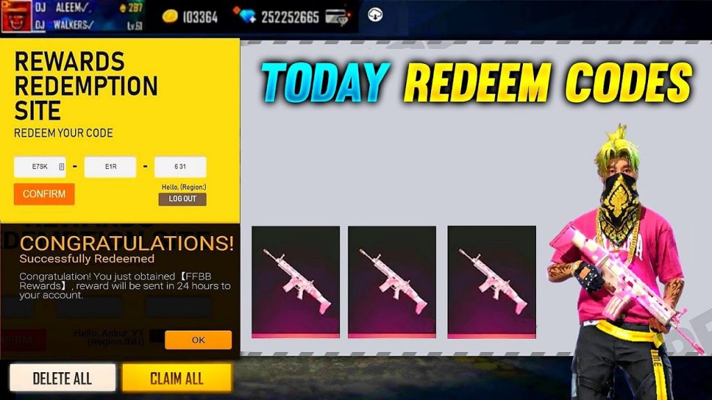 Garena Free Fire Redeem Codes For 23rd February 2021 Firstsportz