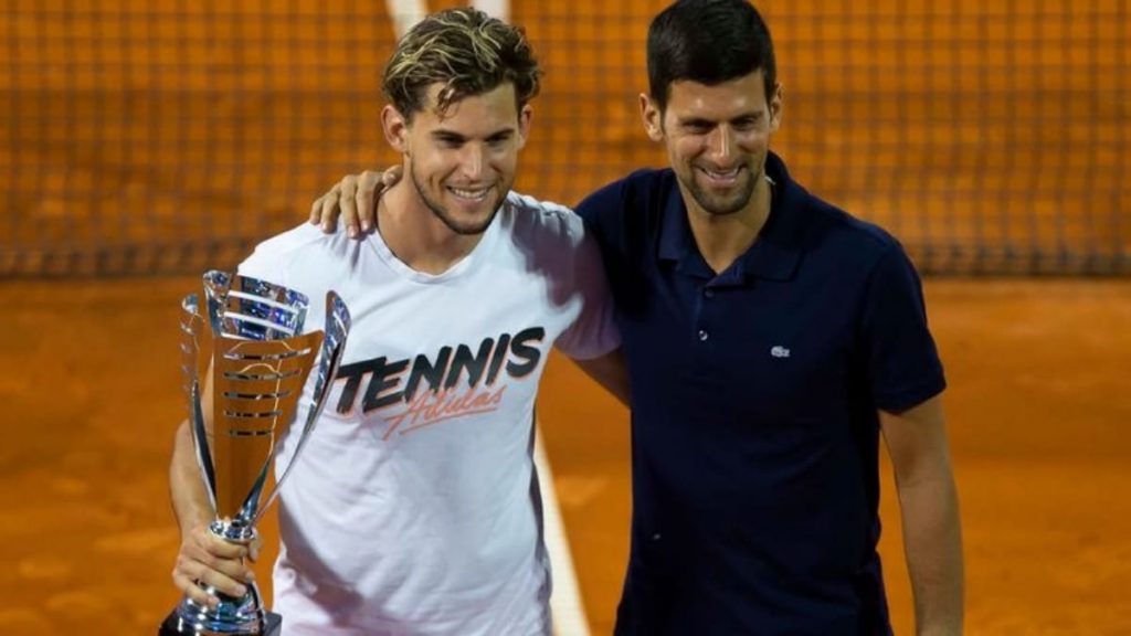 Dominic Thiem and Novak Djokovic