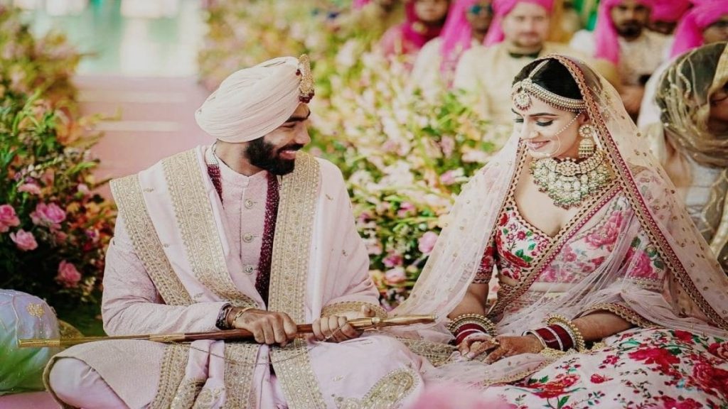 Jasprit Bumrah and Sanjana Ganesan