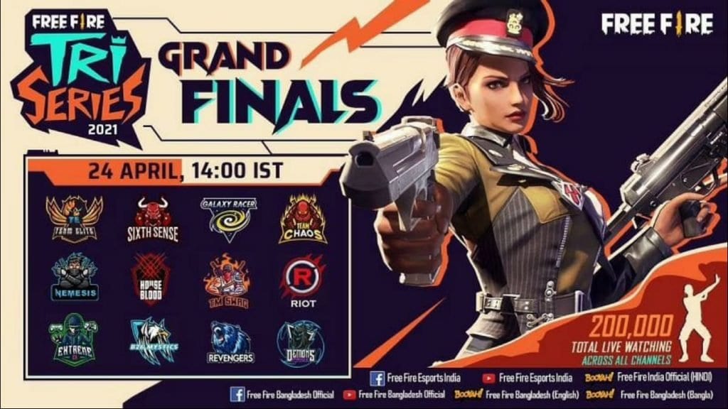 Free Fire Tri-Series 2021 Finals Schedule