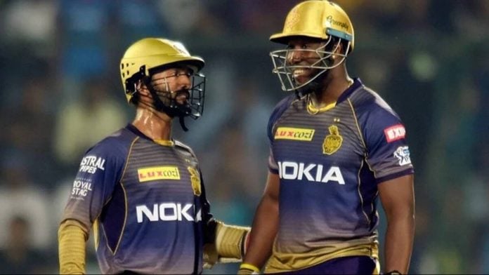Dinesh Karthik and Andre Russell Dinesh Karthik and Andre Russell