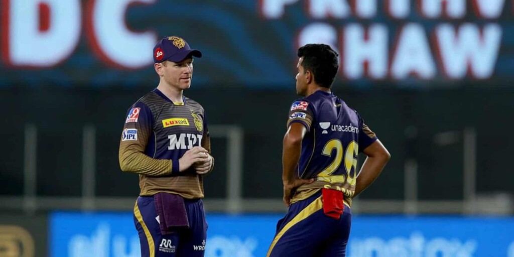 Eoin Morgan and Shivam Mavi