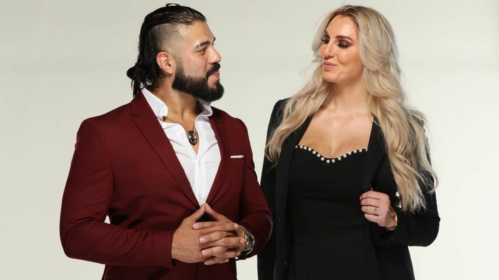 Andrade reacts to WWE Raw Superstar Charlotte Flair using his moves