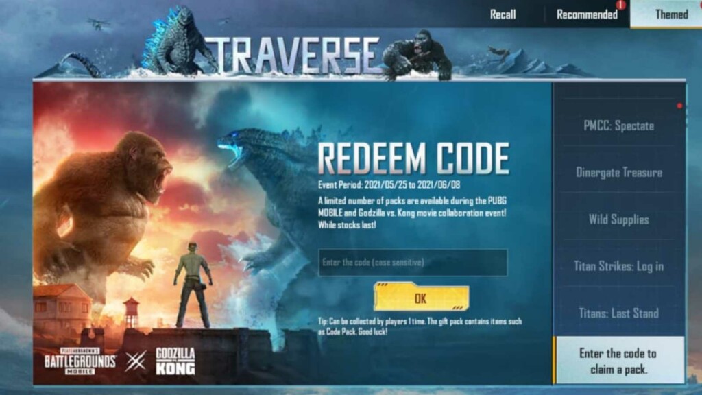 Pubg Mobile Redeem Codes For May 21 Godzilla Vs Kong Codes How To Use Firstsportz