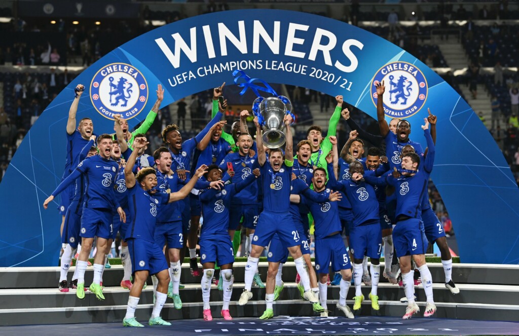 Chelsea lift the Champions League trophy