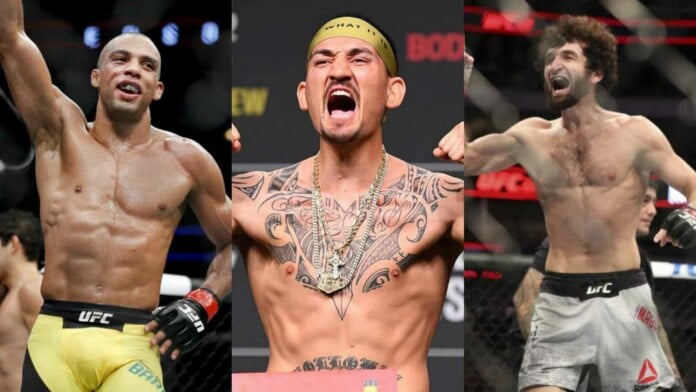 Edson Barboza, Max Holloway and Zabit Magomedsharipov Edson Barboza, Max Holloway and Zabit Magomedsharipov