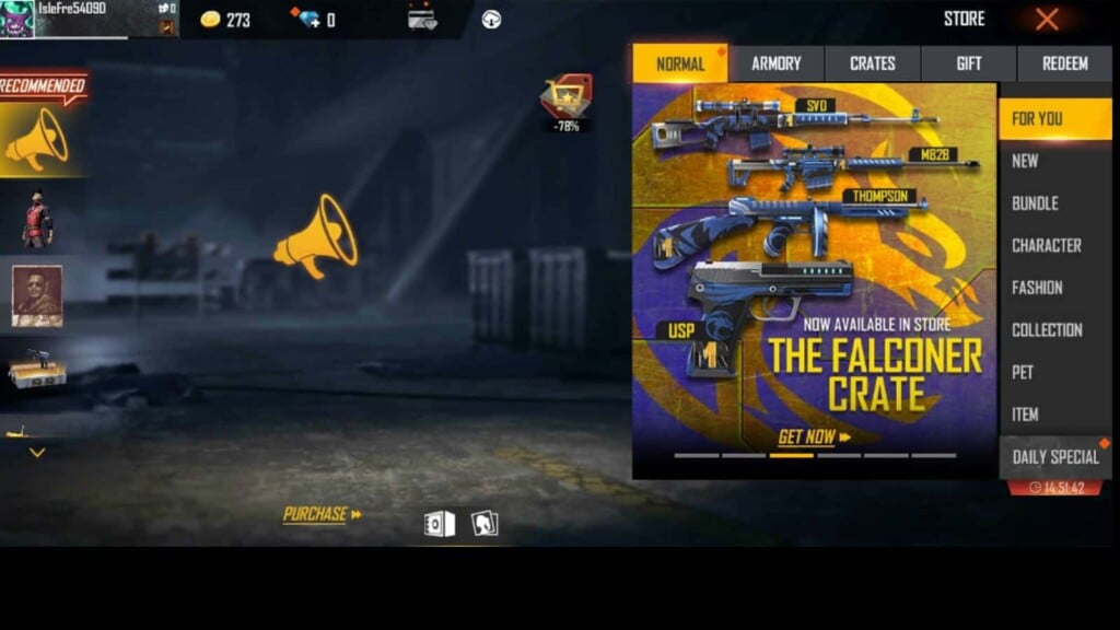 Falconer Crate in Free Fire 1 - FirstSportz