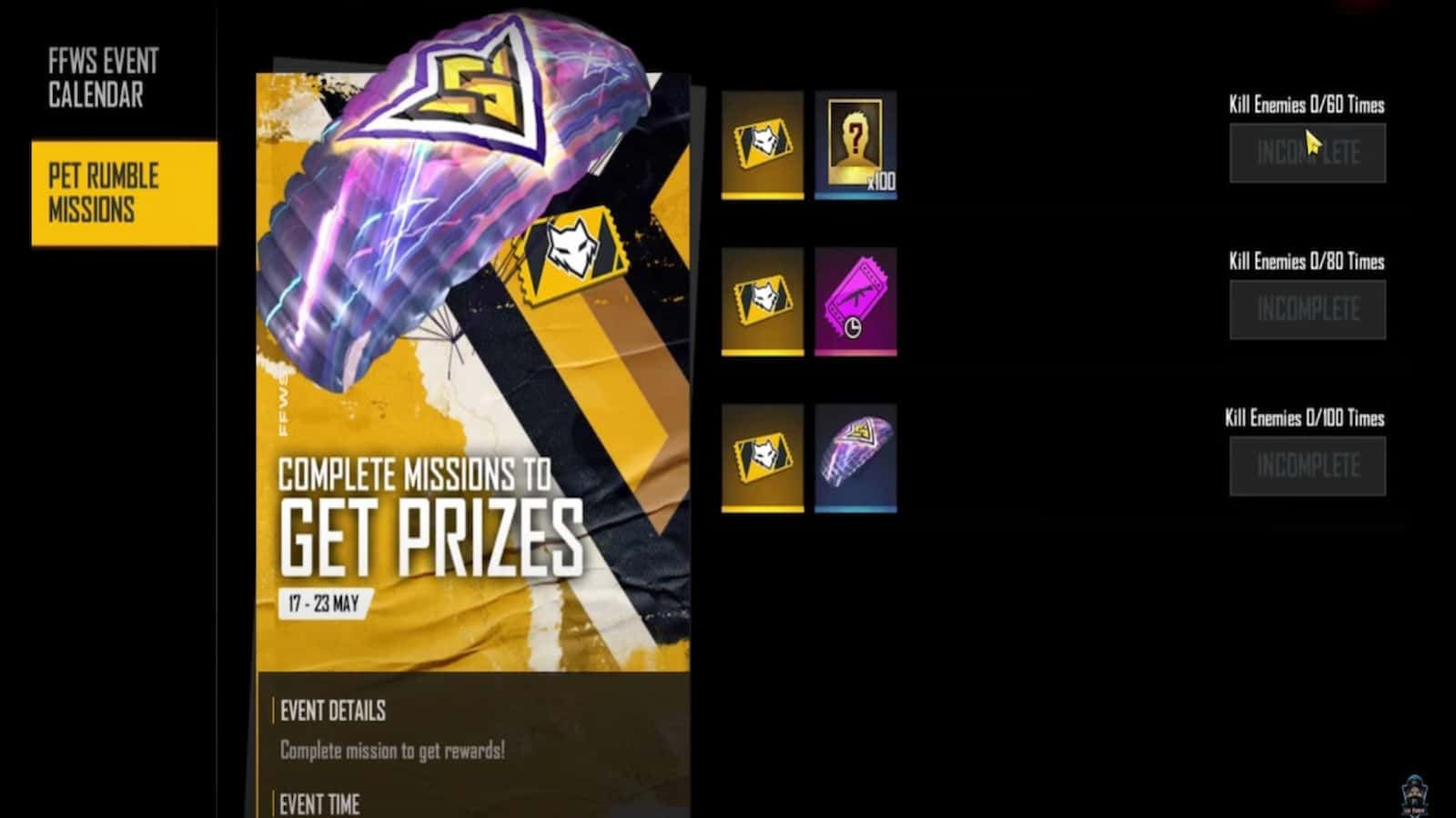 Free Fire New Event How To Complete Missions And Get Prizes 17th 19th May Firstsportz