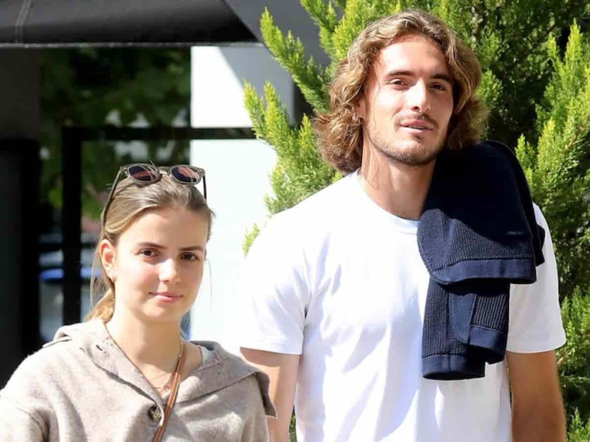    Stefanos Tsitsipas med gullig, Flickvän Theodora Petalas 