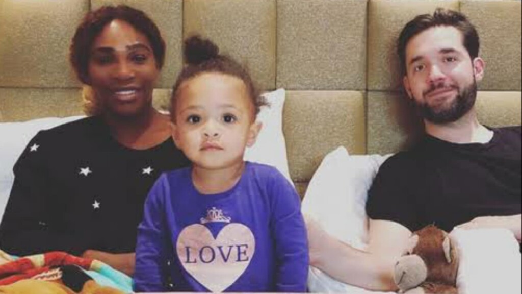 Serena Williams, Olympia Ohanian and Alexis Ohanian