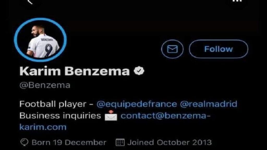 Benzema added “Football player - @equipedefrance @realmadrid” to his Twitter bio earlier today and followed the French national team on social Media