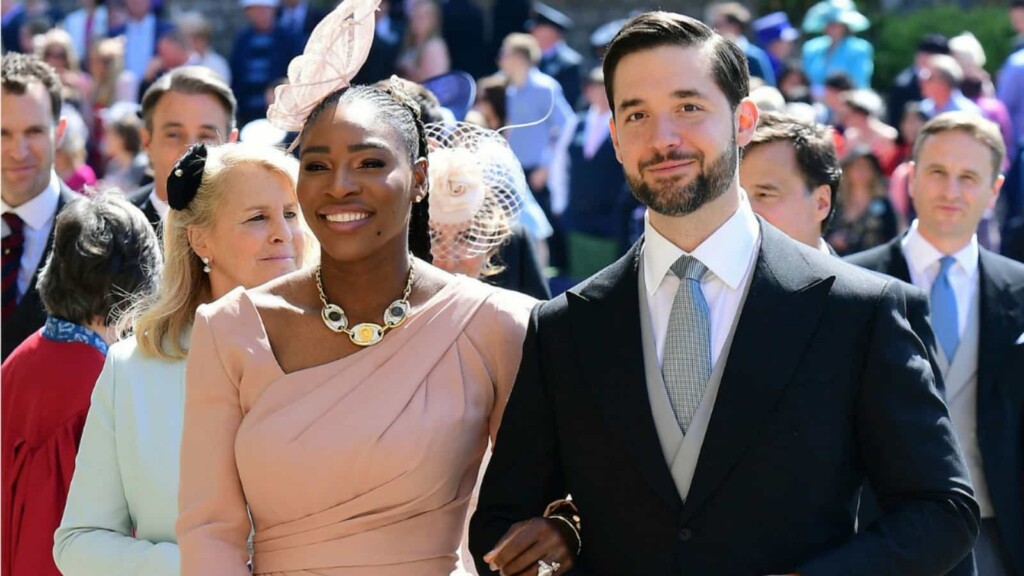 Serena Williams with her husband