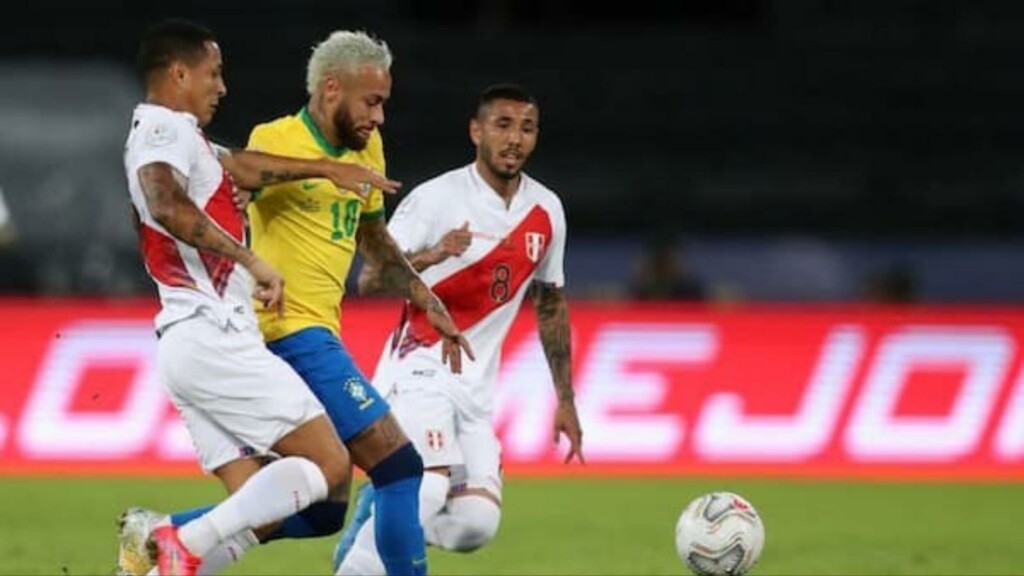 Neymar in action vs Peru in the Copa America