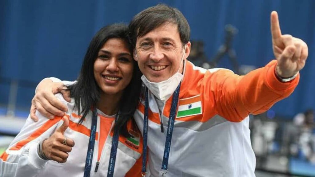Bhavani Devi and her coach