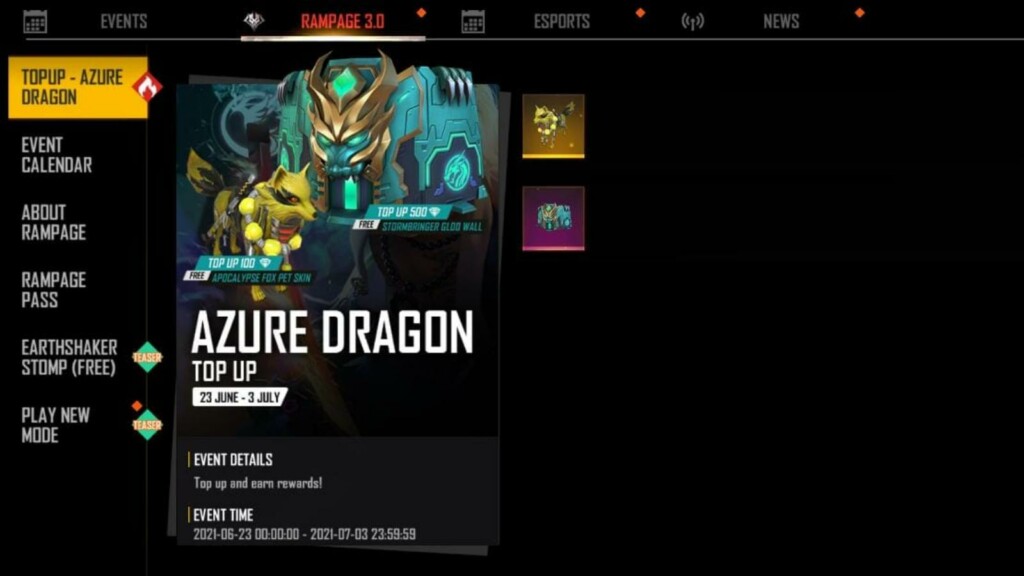 Free Fire Azure Dragon Top Up Get An Exclusive Pet Skin Firstsportz