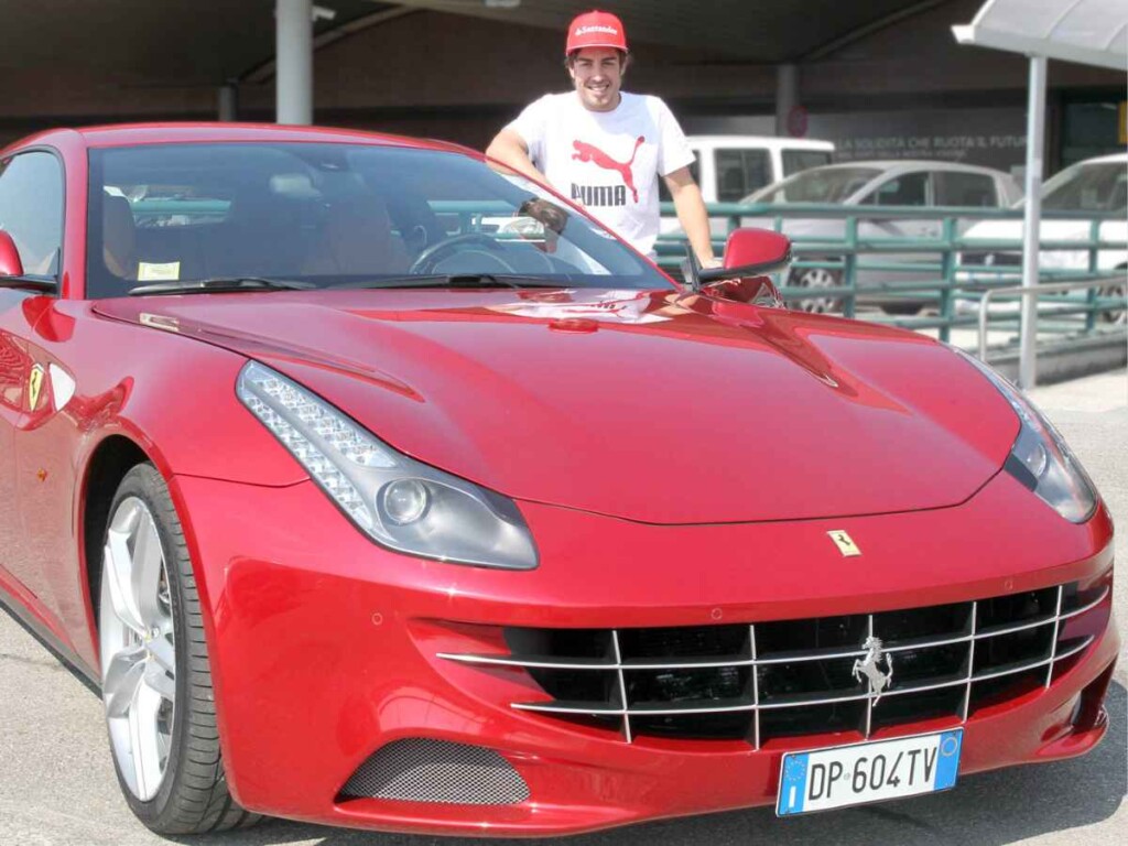 Fernando Alonso with a  Ferrari FF, back in 2012