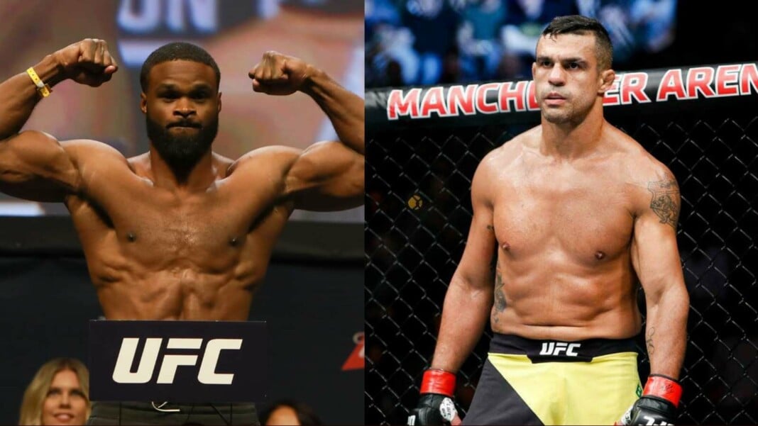Tyron Woodley and Vitor Belfort Tyron Woodley and Vitor Belfort