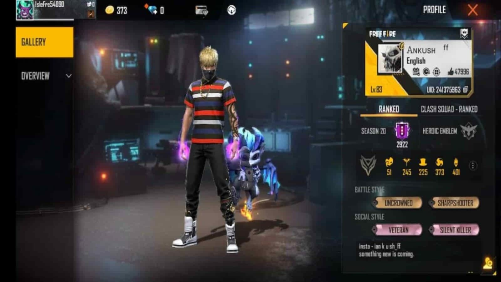 Ankush Free Fire ID, Stats, K/D Ratio, Discord Server Link ...