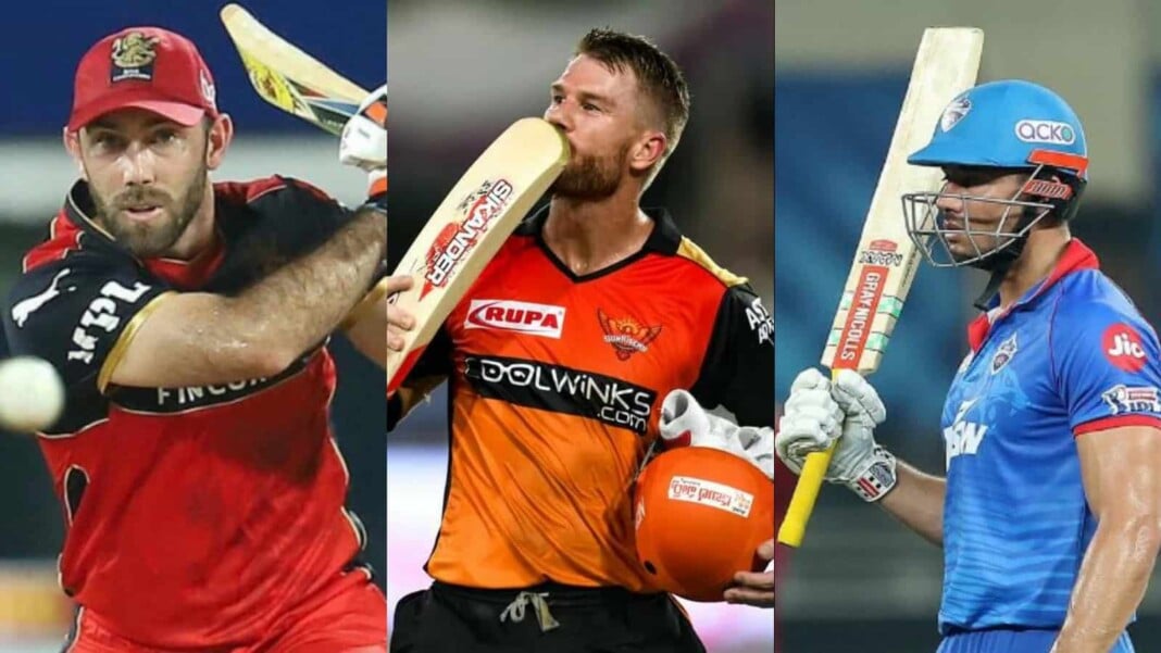 Glenn Maxwell, David Warner and Marcus Stoinis Glenn Maxwell, David Warner and Marcus Stoinis