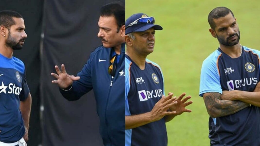 Shikhar Dhawan, Ravi Shastri and Rahul Dravid Shikhar Dhawan, Ravi Shastri and Rahul Dravid