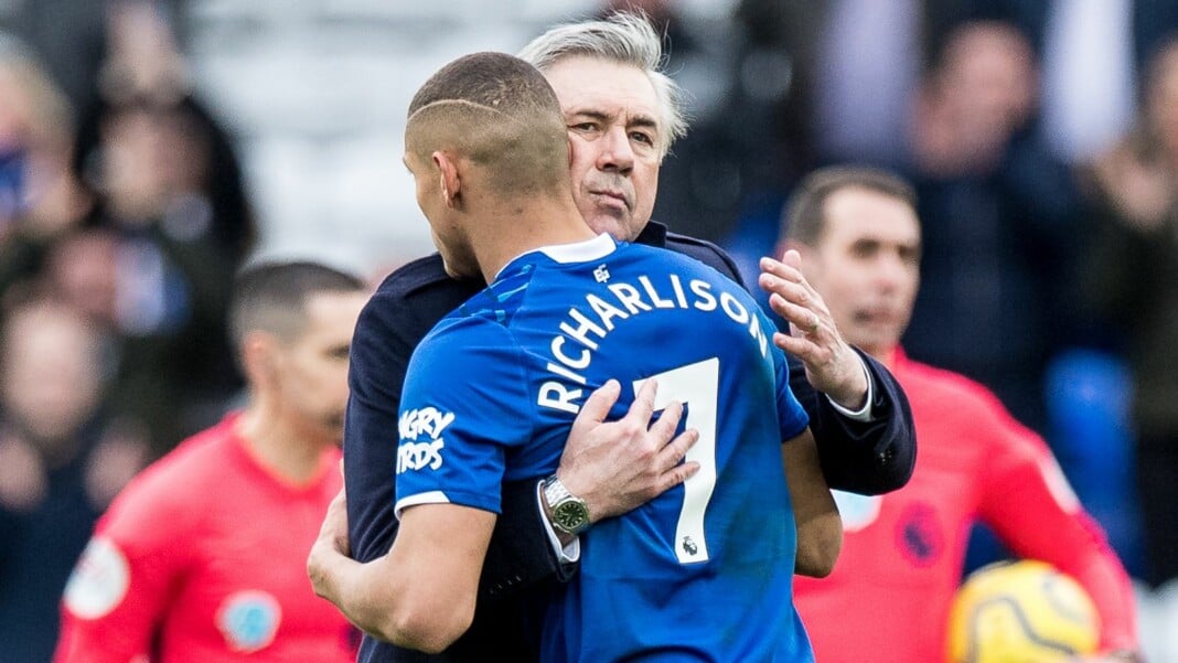 Carlo Ancelotti and Richarlison Carlo Ancelotti and Richarlison