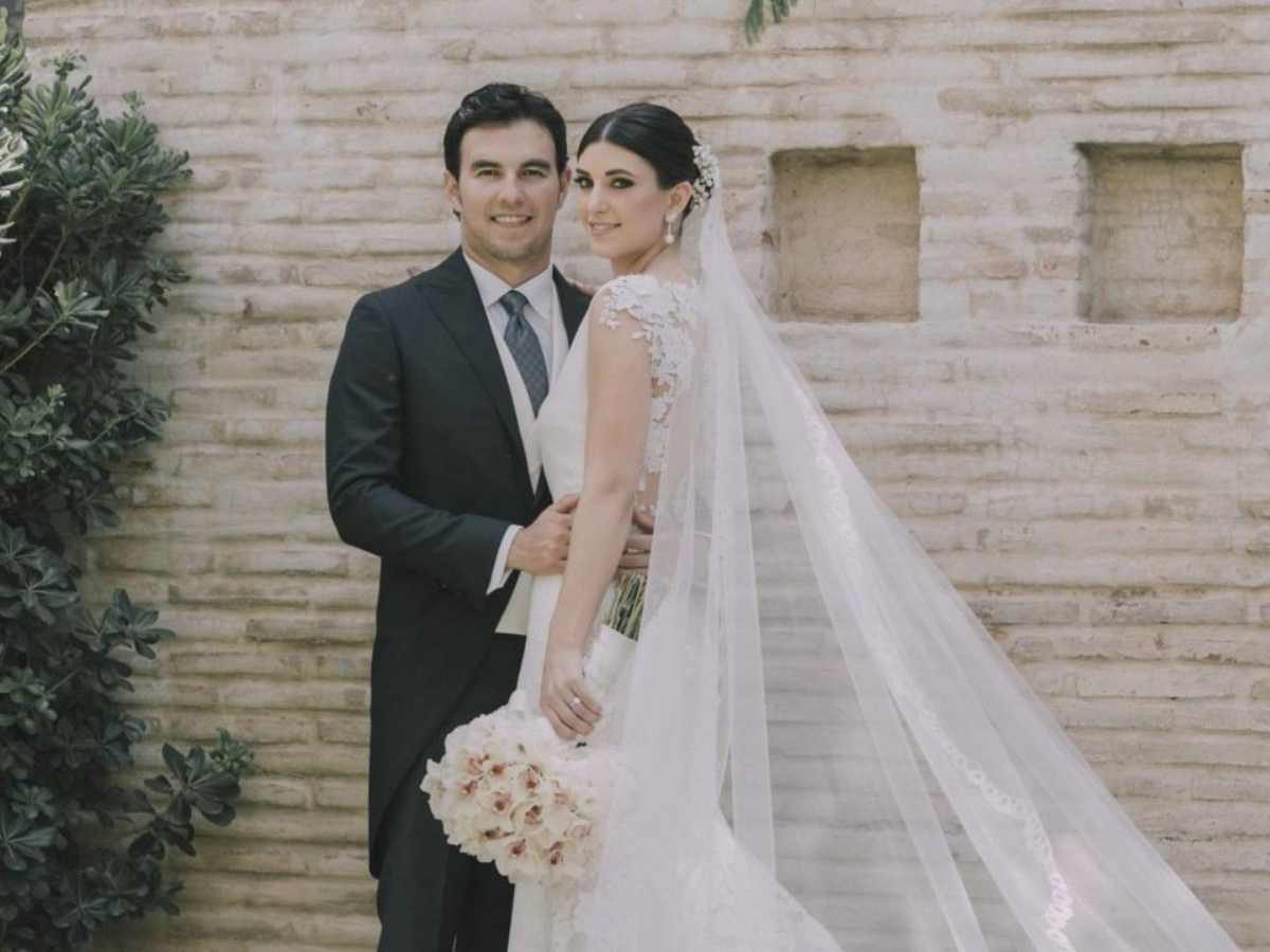 Sergio Perez and Carola Martinez at their wedding