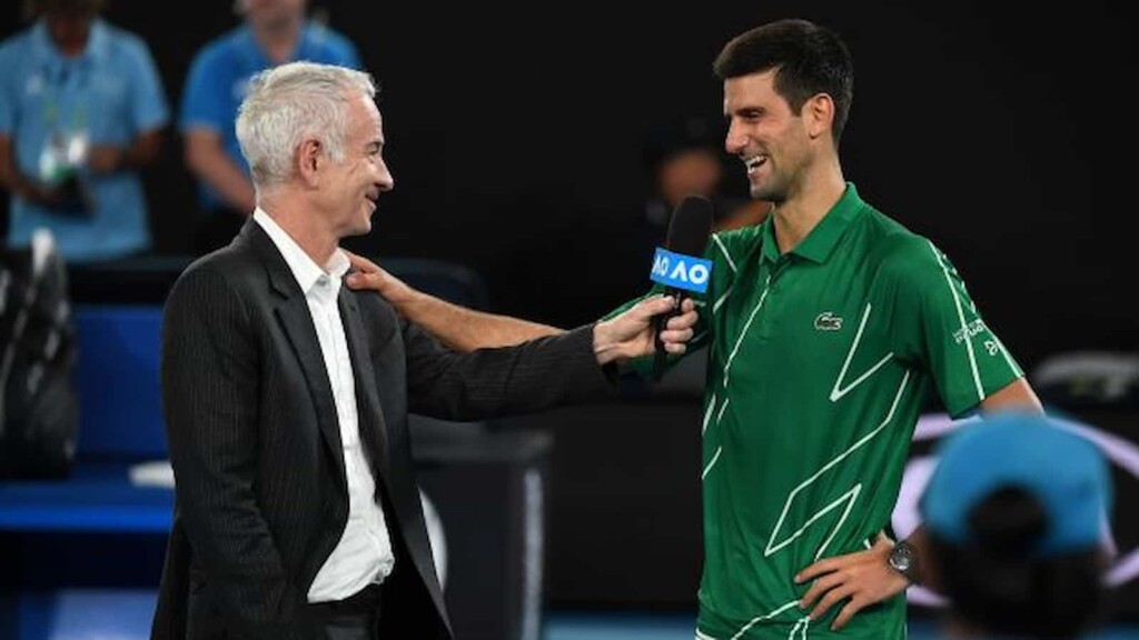 John McEnroe and Novak Djokovic