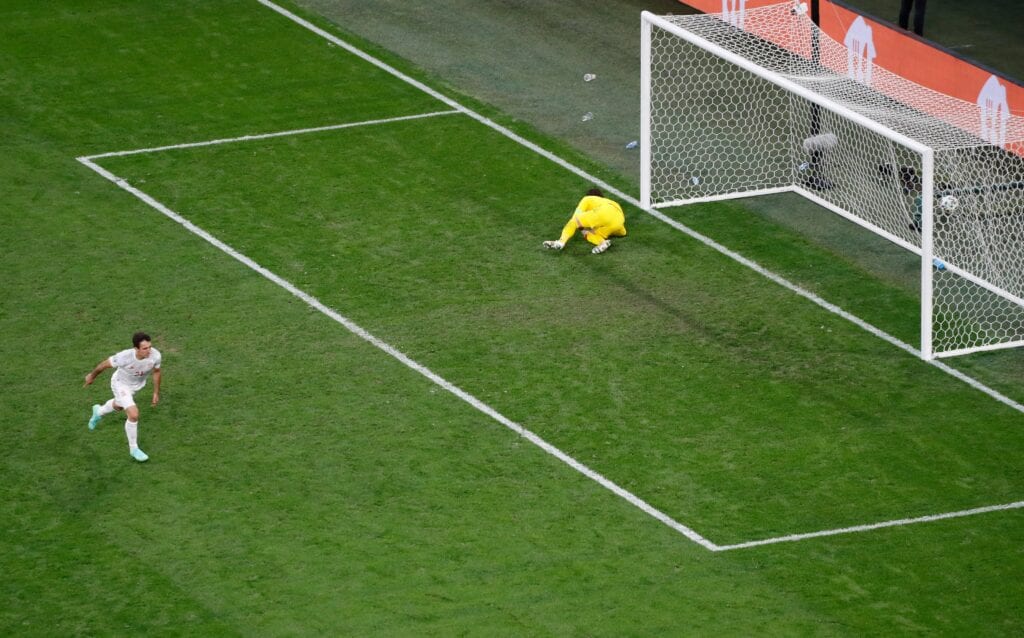 Mikel Oyarzabal scores from the final spot kick