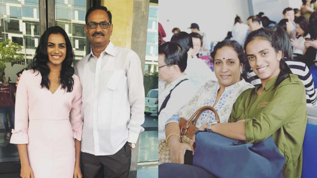 PV Sindhu with her parents