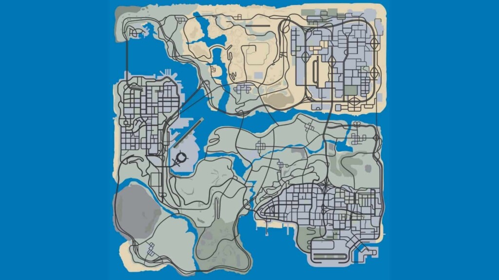 how big is gta s map