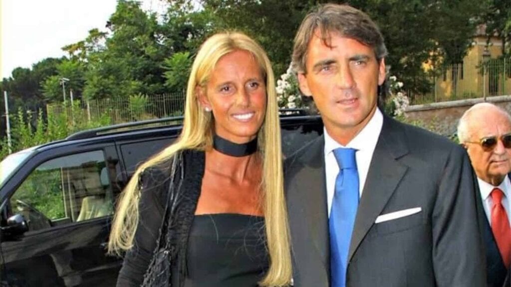 Roberto Mancini with his first wife