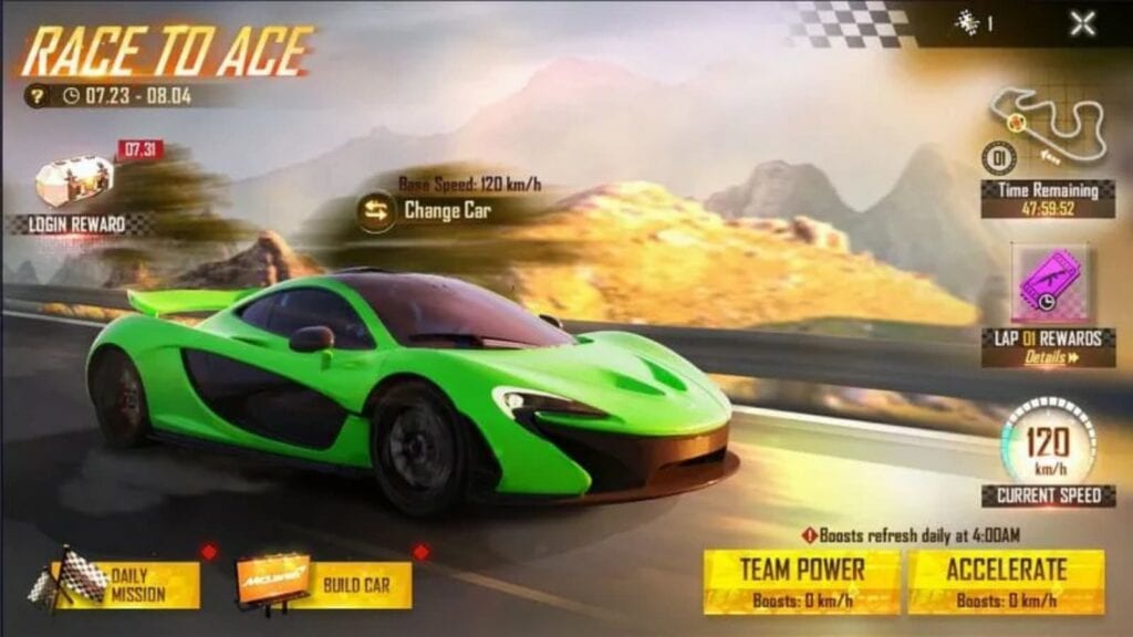 Race To Ace Event In Free Fire