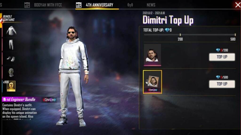 Free Fire Dimitri Topup