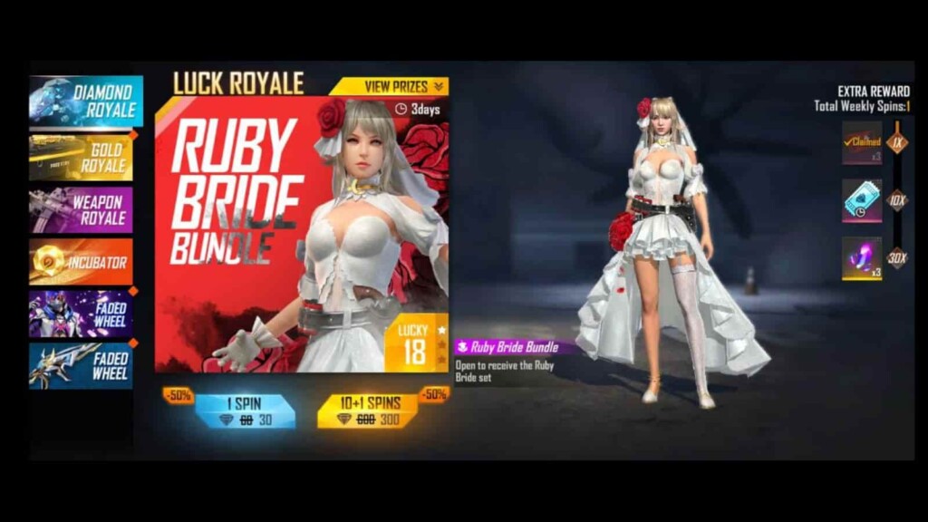 Free Fire Ruby Bride Bundle