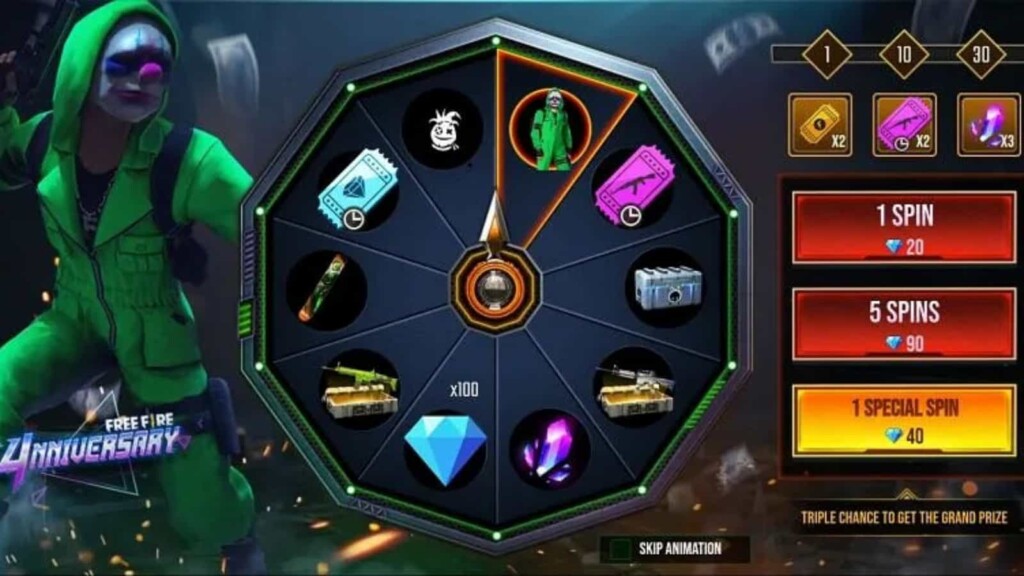 Get Rare Green Criminal Bundle In Raider Spin At Free Fire 4th Anniversary Event Firstsportz