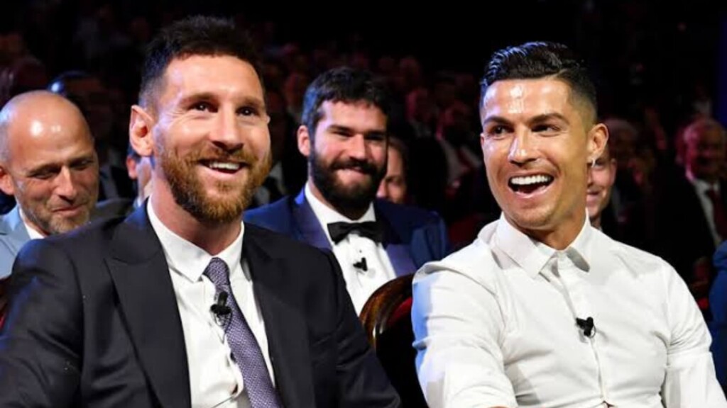 Cristiano Ronaldo and Lionel Messi in 2018/19 UEFA MEN'S PLAYER OF THE YEAR AWARD CEREMONY