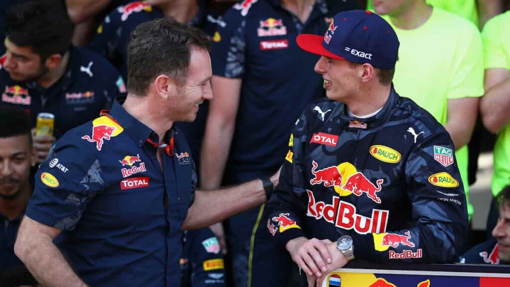 Christian Horner and Max Verstappen